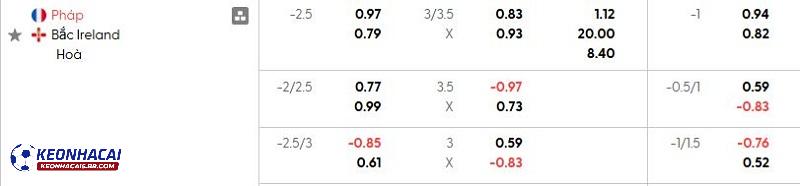 Tỷ lệ soi kèo nhà cái Pháp vs Bắc Ireland